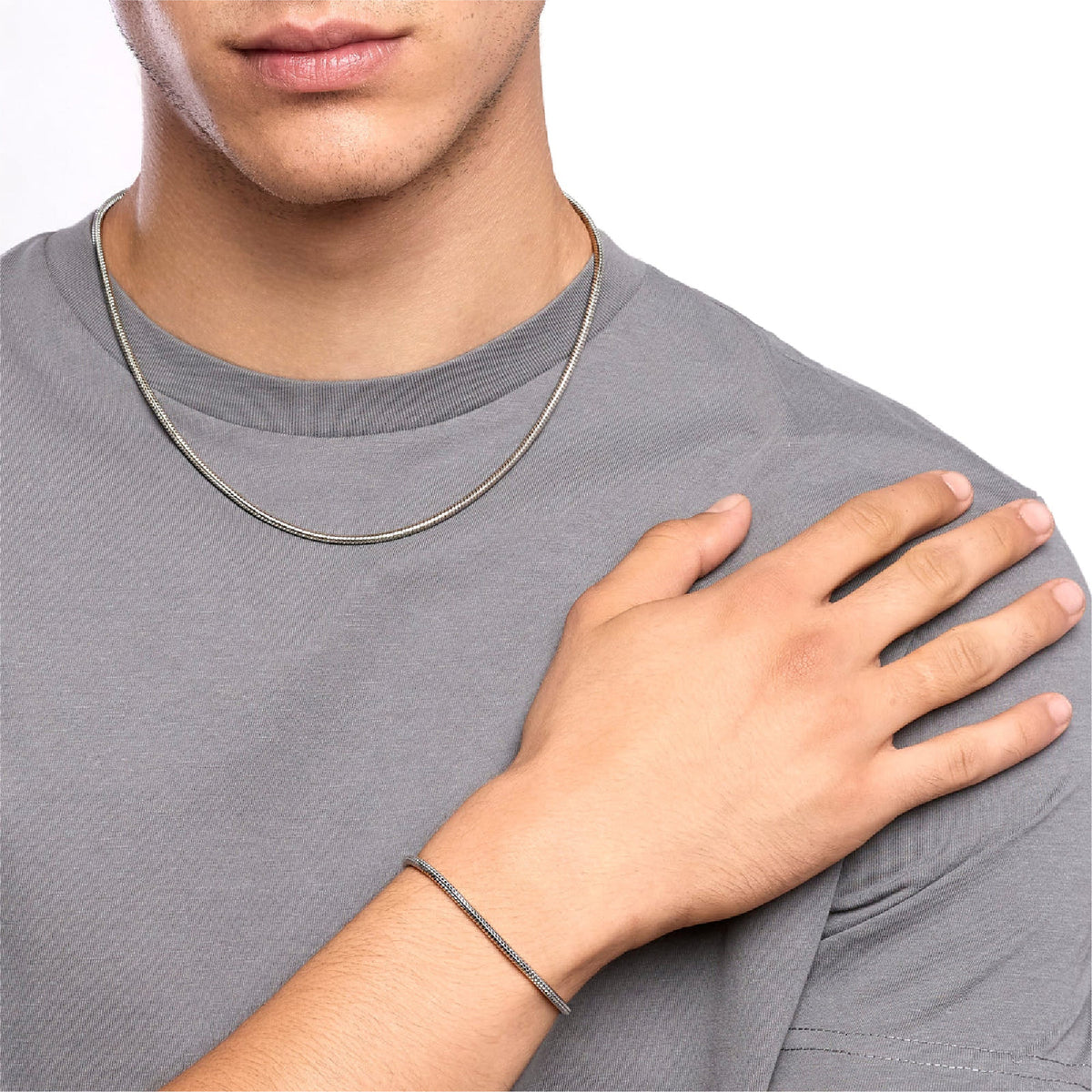 Bracciale catena snake Kidult Style 59 in acciaio da uomo 21 cm