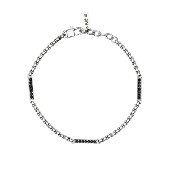 Bracciale catena veneta Kidult Style 64 in acciaio cristalli 21 cm