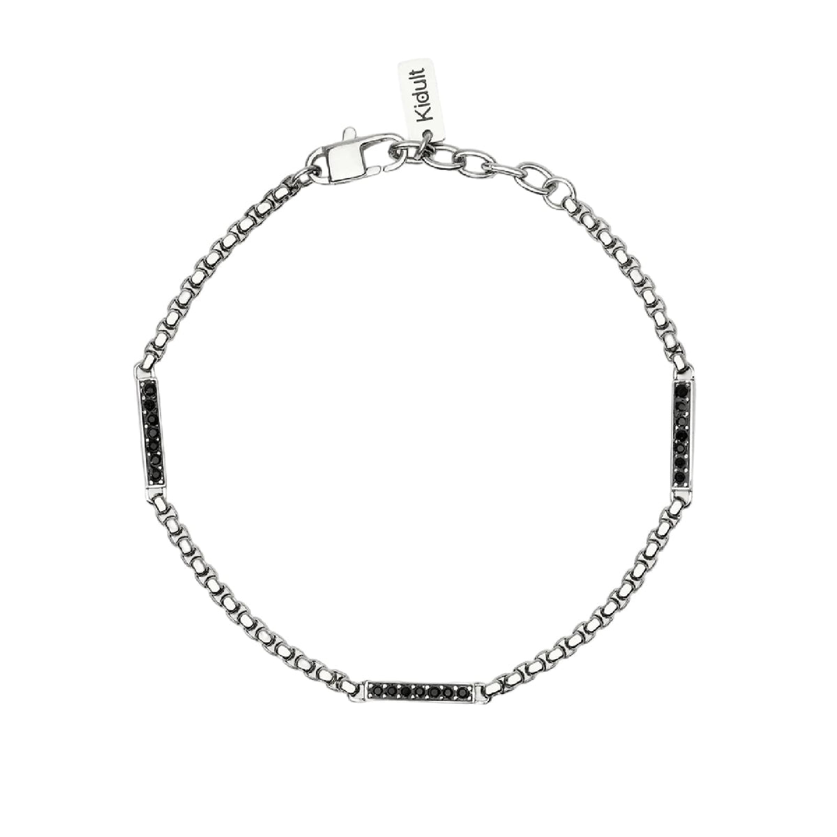 Bracciale catena veneta Kidult Style 64 in acciaio cristalli 21 cm