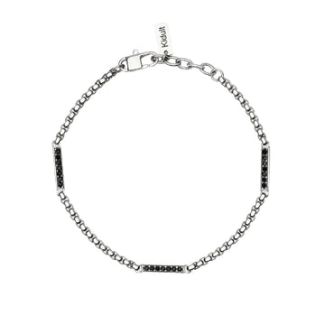 Bracciale catena veneta Kidult Style 64 in acciaio cristalli 21 cm