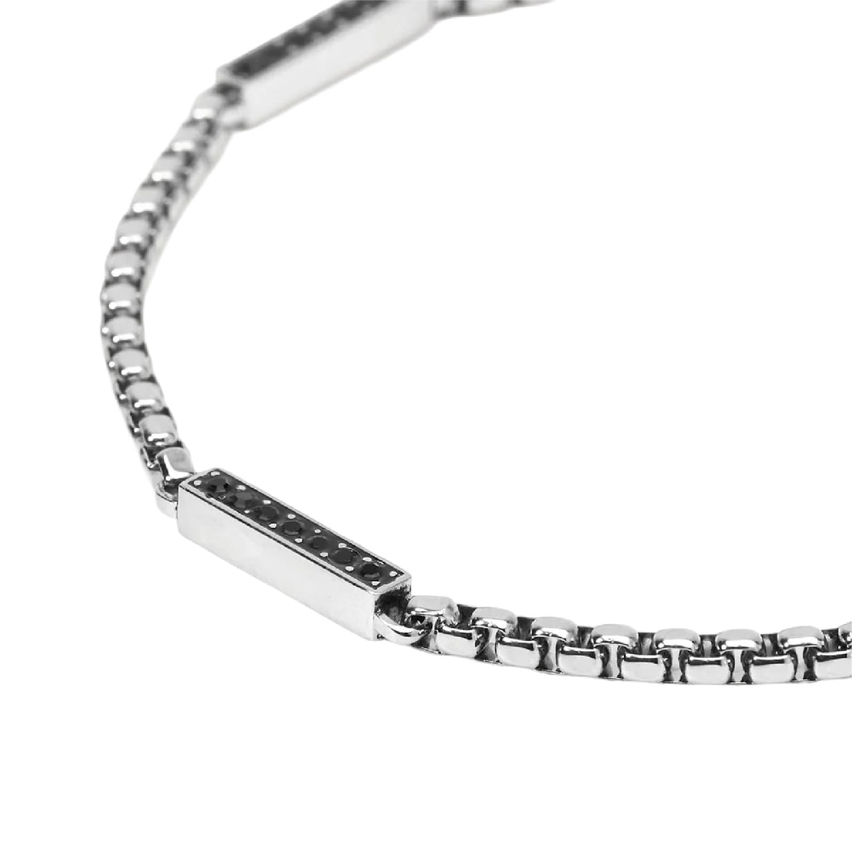 Bracciale catena veneta Kidult Style 64 in acciaio cristalli 21 cm