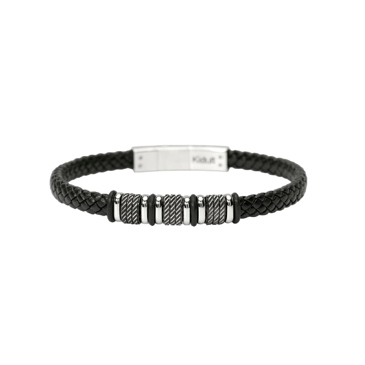 Bracciale corda Kidult Style 52 in ecopelle e acciaio 20,5 cm