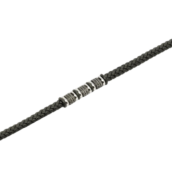 Bracciale corda Kidult Style 52 in ecopelle e acciaio 20,5 cm