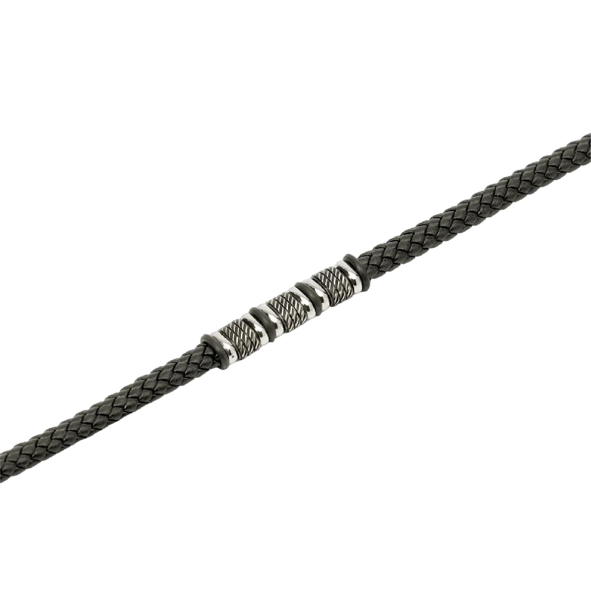 Bracciale corda Kidult Style 52 in ecopelle e acciaio 20,5 cm