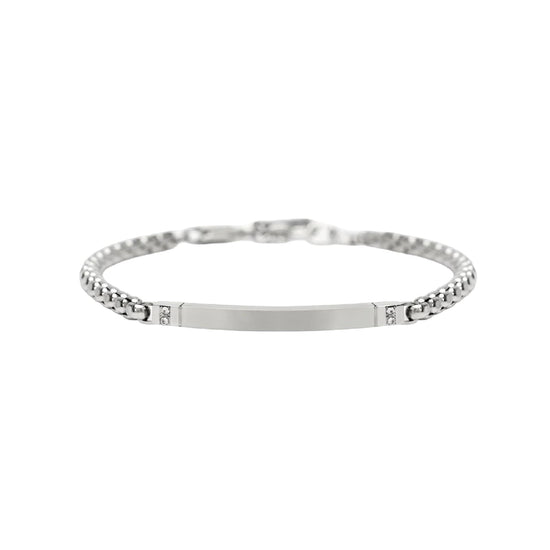 Bracciale catena veneta Kidult Style 17 in acciaio piastra 21 cm