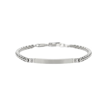 Bracciale catena veneta Kidult Style 17 in acciaio piastra 21 cm