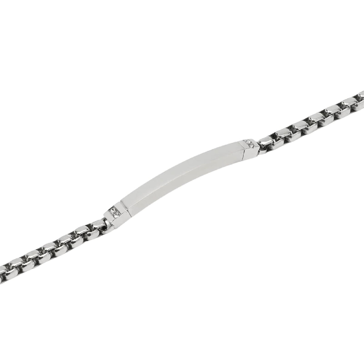 Bracciale catena veneta Kidult Style 17 in acciaio piastra 21 cm