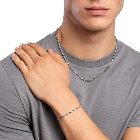 Bracciale catena fancy Kidult Style 60 in acciaio uomo 21 cm