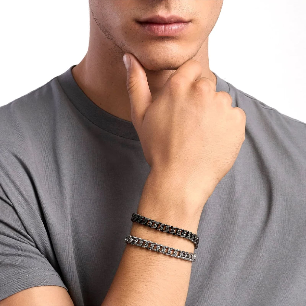 Bracciale catena groumette Kidult Style 43 in acciaio uomo 20 uomo