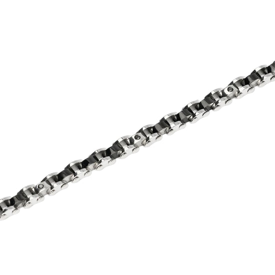 Bracciale catena Kidult Style 66 in acciaio pdv nero cristalli 20,5 cm