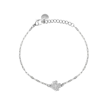 Bracciale catena Kidult Style 99 in acciaio quadrifoglio 19 cm