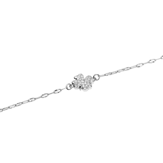 Bracciale catena Kidult Style 99 in acciaio quadrifoglio 19 cm