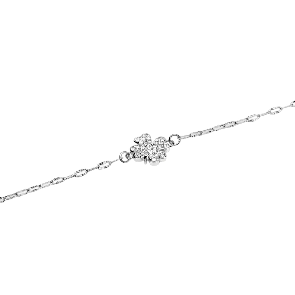 Bracciale catena Kidult Style 99 in acciaio quadrifoglio 19 cm