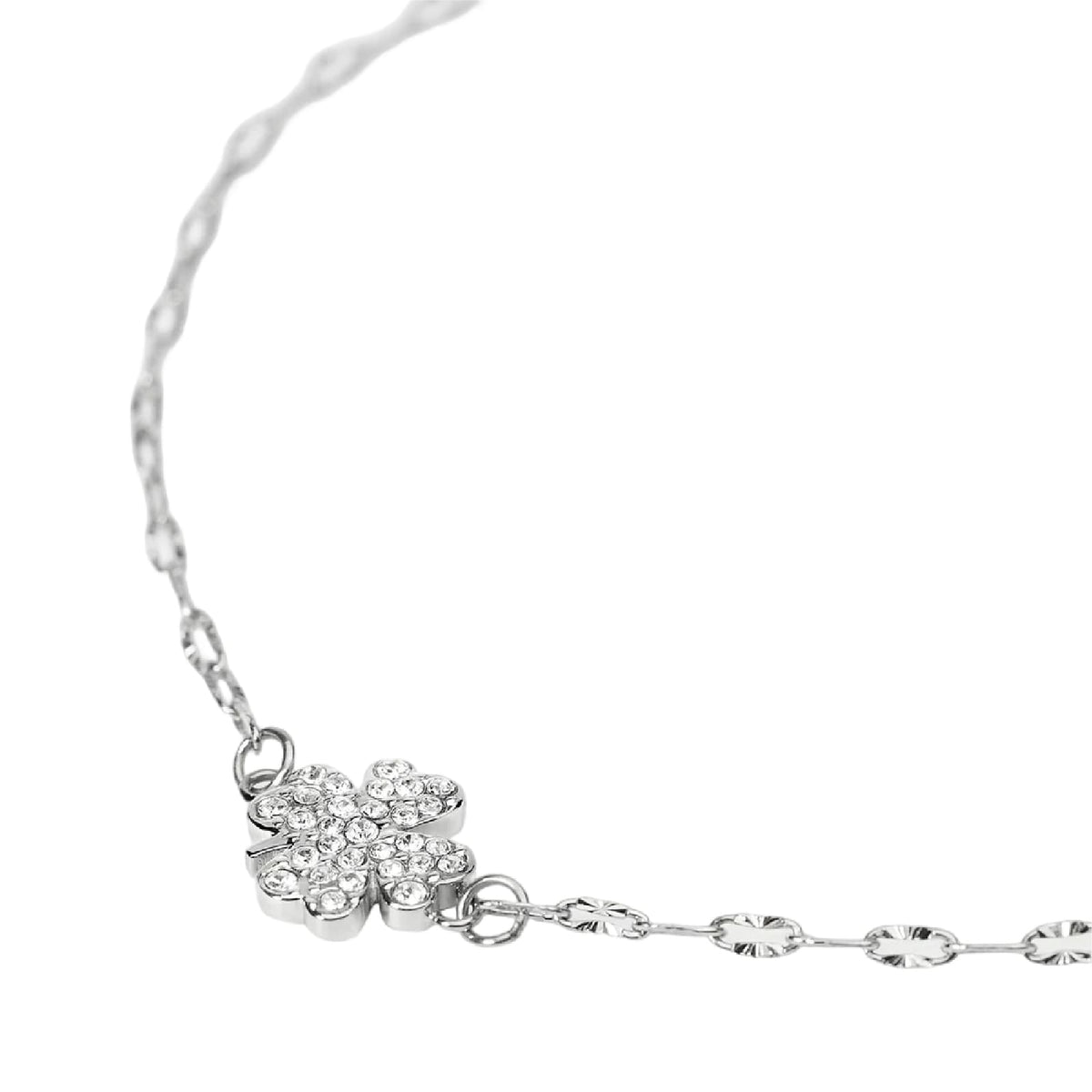 Bracciale catena Kidult Style 99 in acciaio quadrifoglio 19 cm