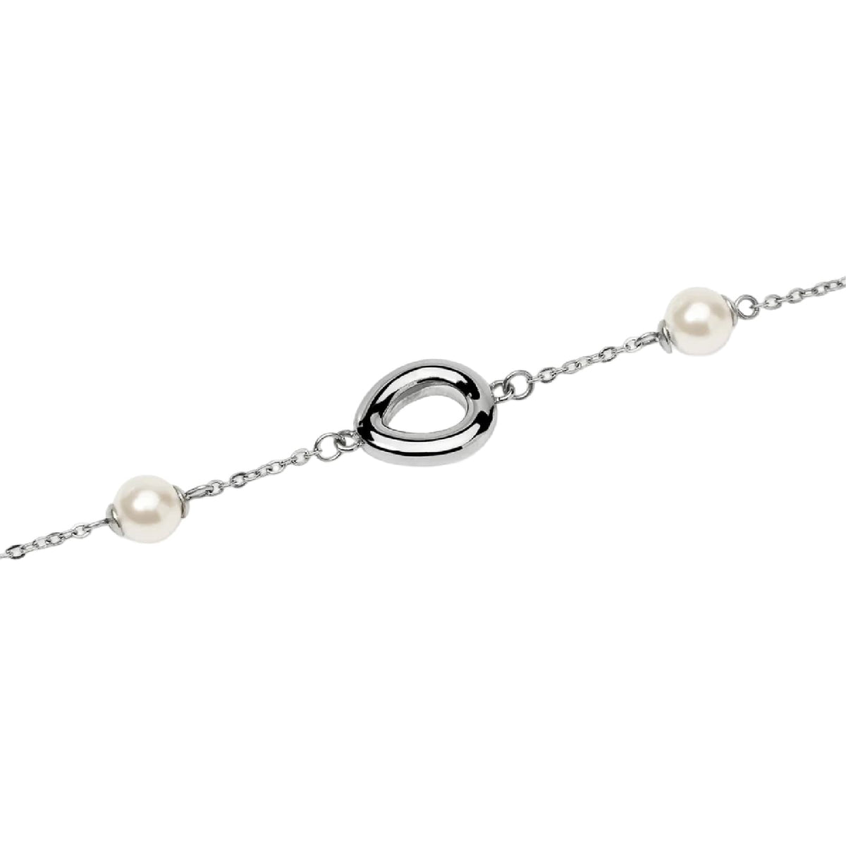 Bracciale catena rolò Kidult Style 92 in acciaio perle 19 cm