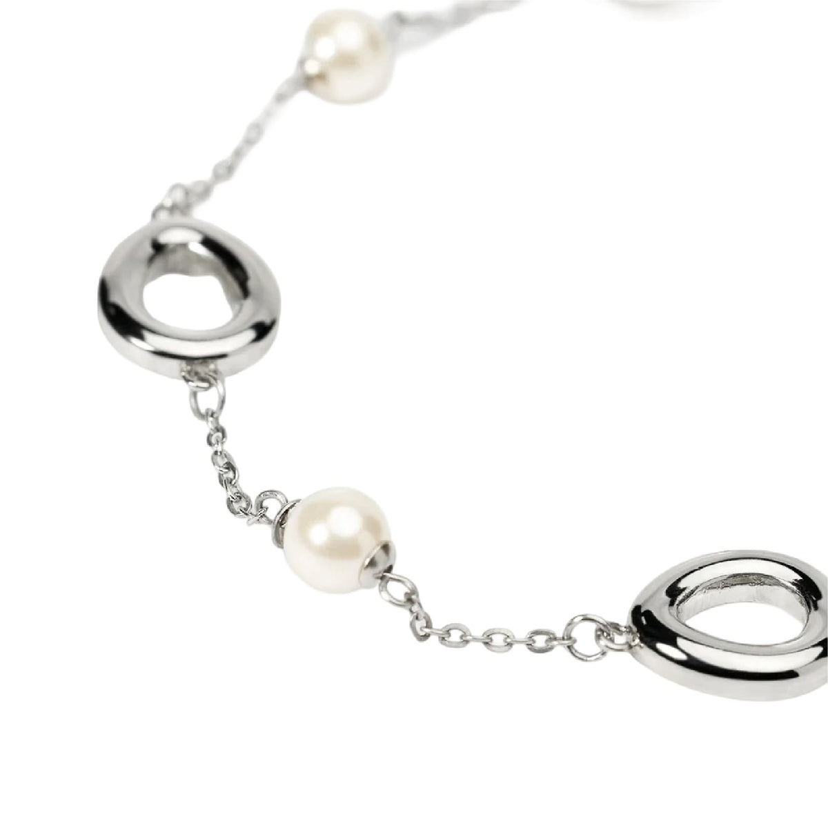 Bracciale catena rolò Kidult Style 92 in acciaio perle 19 cm
