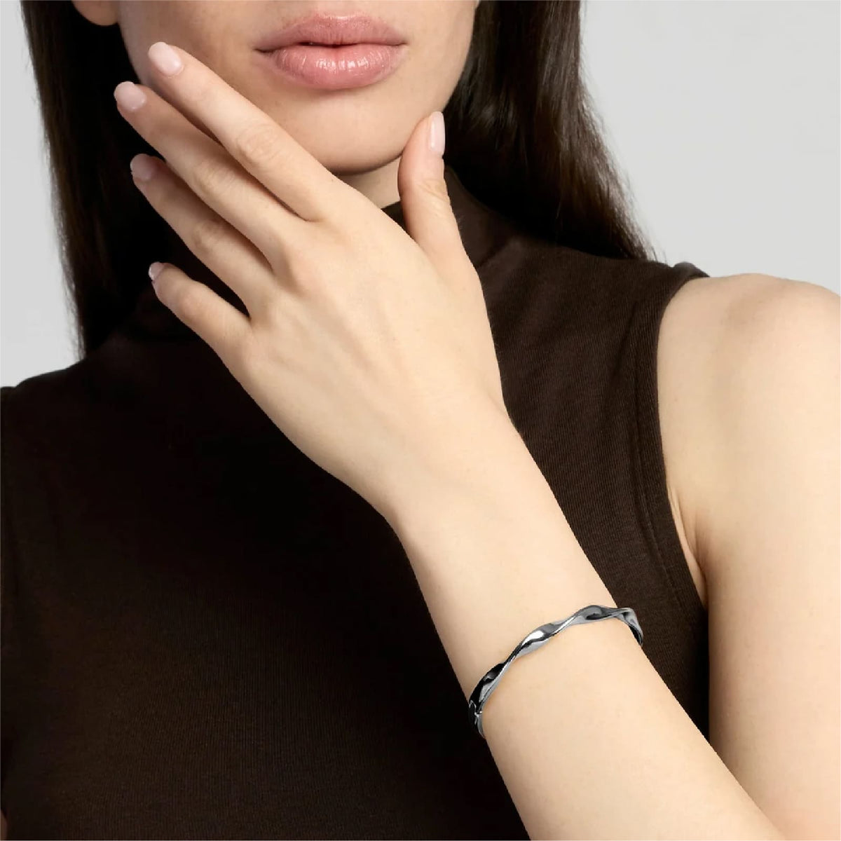 Bracciale bangle rigido Kidult Style 86 in acciaio ritorto Rigido