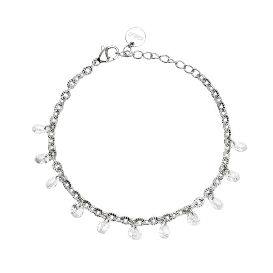 Bracciale catena fancy Kidult Style 101 in acciaio e glass 19 cm