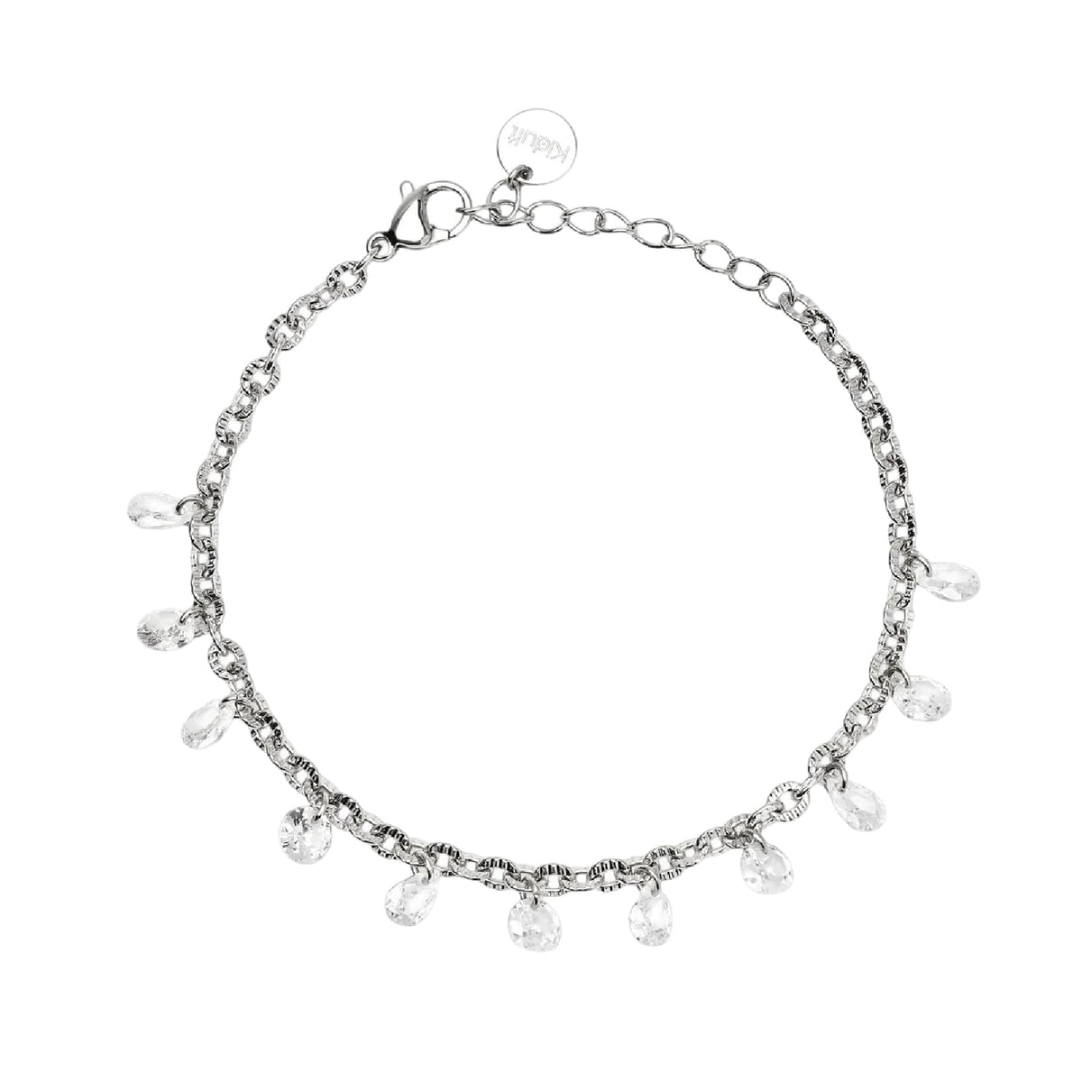 Bracciale catena fancy Kidult Style 101 in acciaio e glass 19 cm