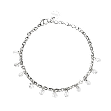 Bracciale catena fancy Kidult Style 101 in acciaio e glass 19 cm