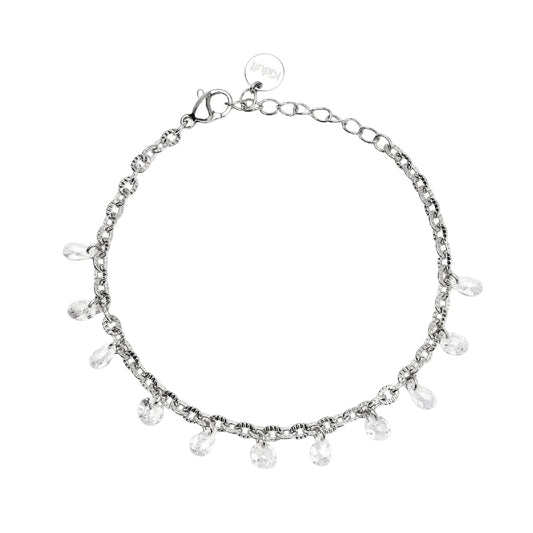 Bracciale catena fancy Kidult Style 101 in acciaio e glass 19 cm