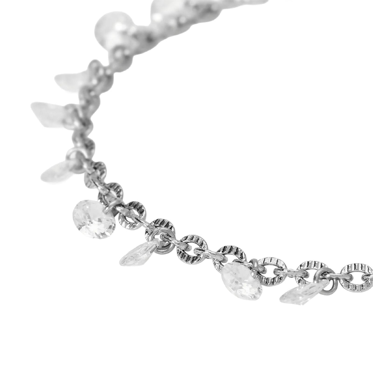 Bracciale catena fancy Kidult Style 101 in acciaio e glass 19 cm