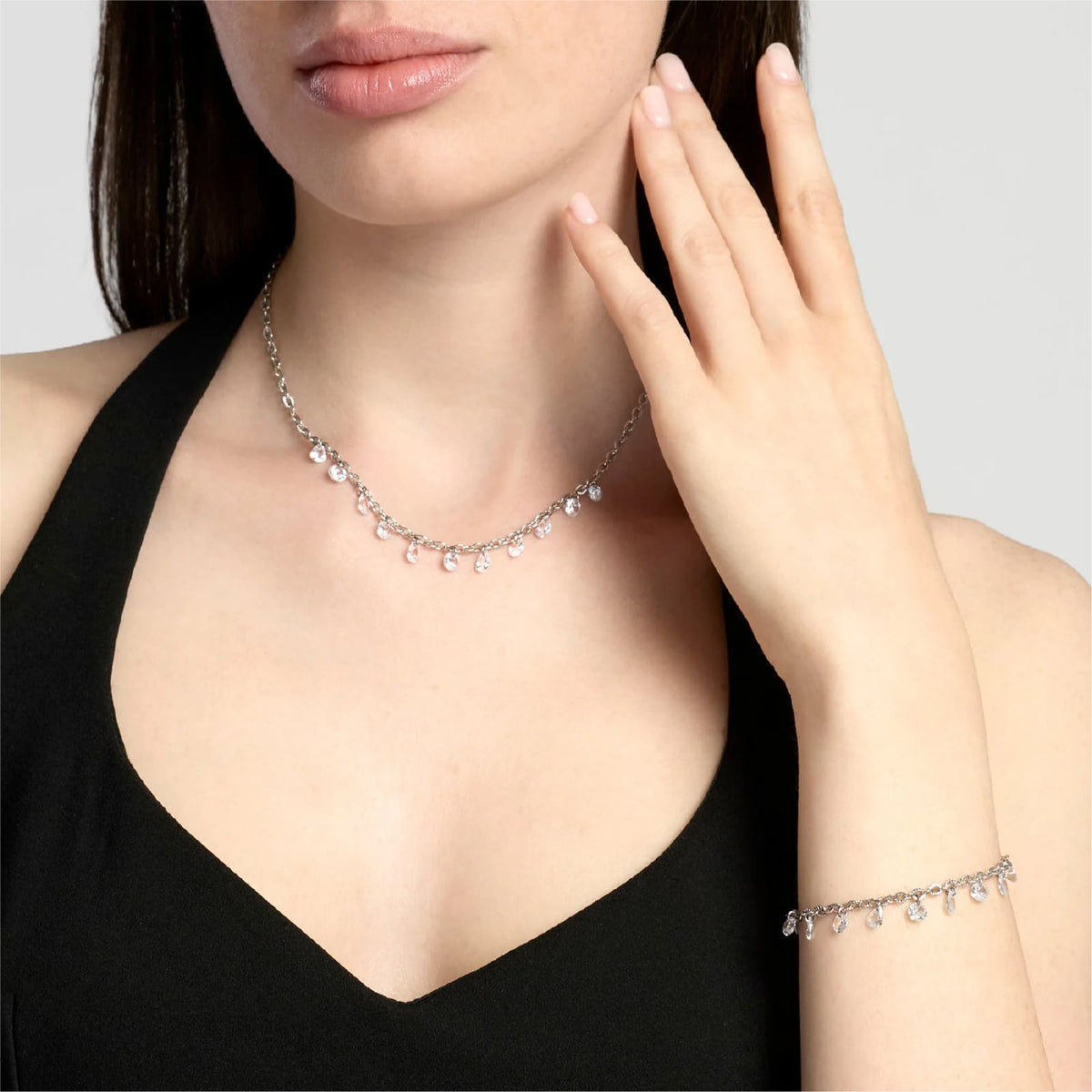 Bracciale catena fancy Kidult Style 101 in acciaio e glass 19 cm