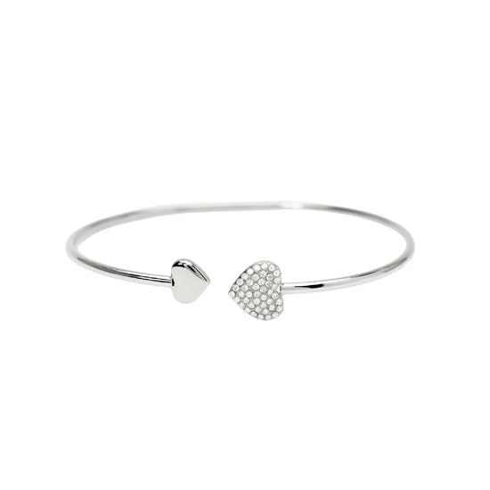 Bracciale aperto rigido Kidult Style 97 in acciaio cuori Rigido