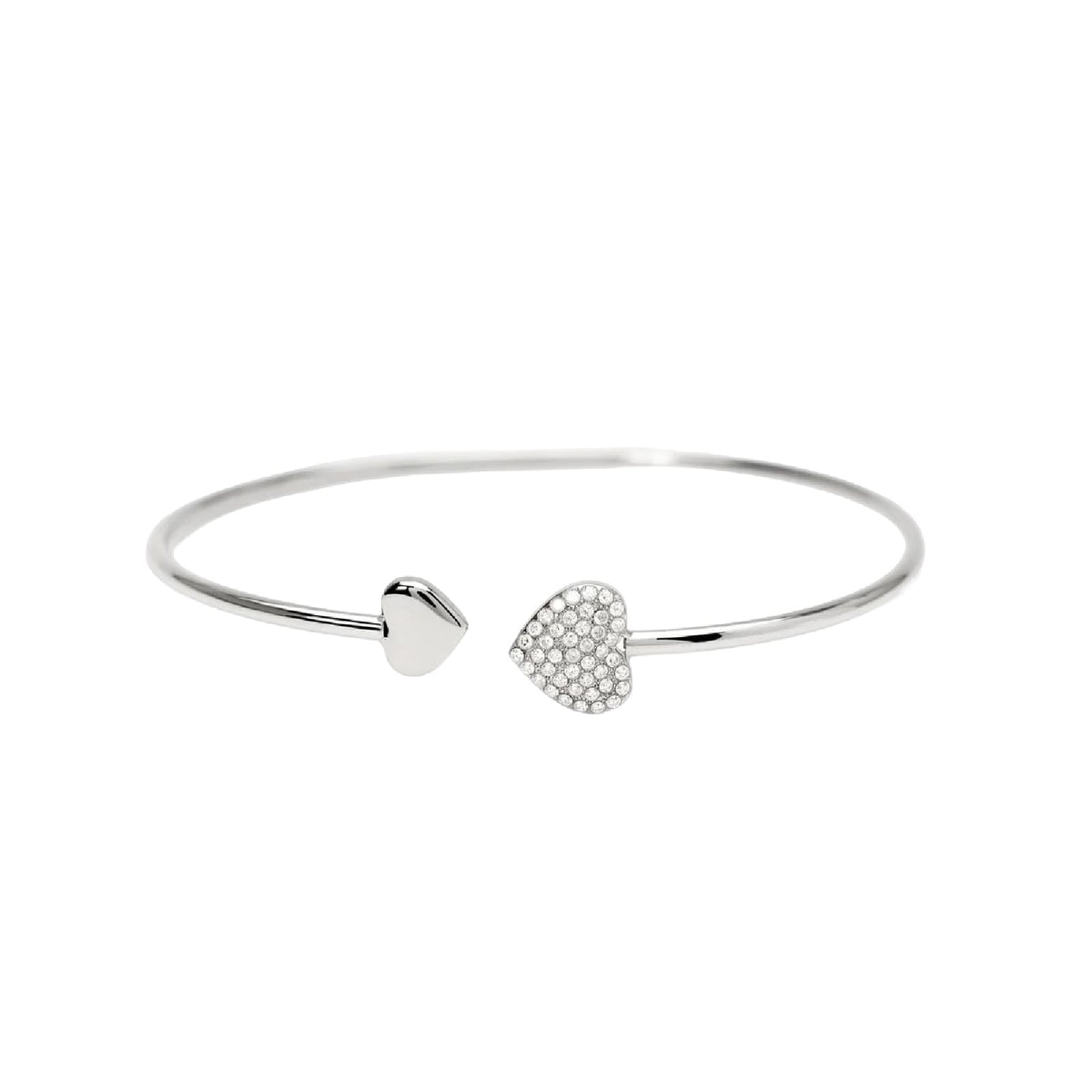 Bracciale aperto rigido Kidult Style 97 in acciaio cuori Rigido