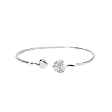 Bracciale aperto rigido Kidult Style 97 in acciaio cuori Rigido