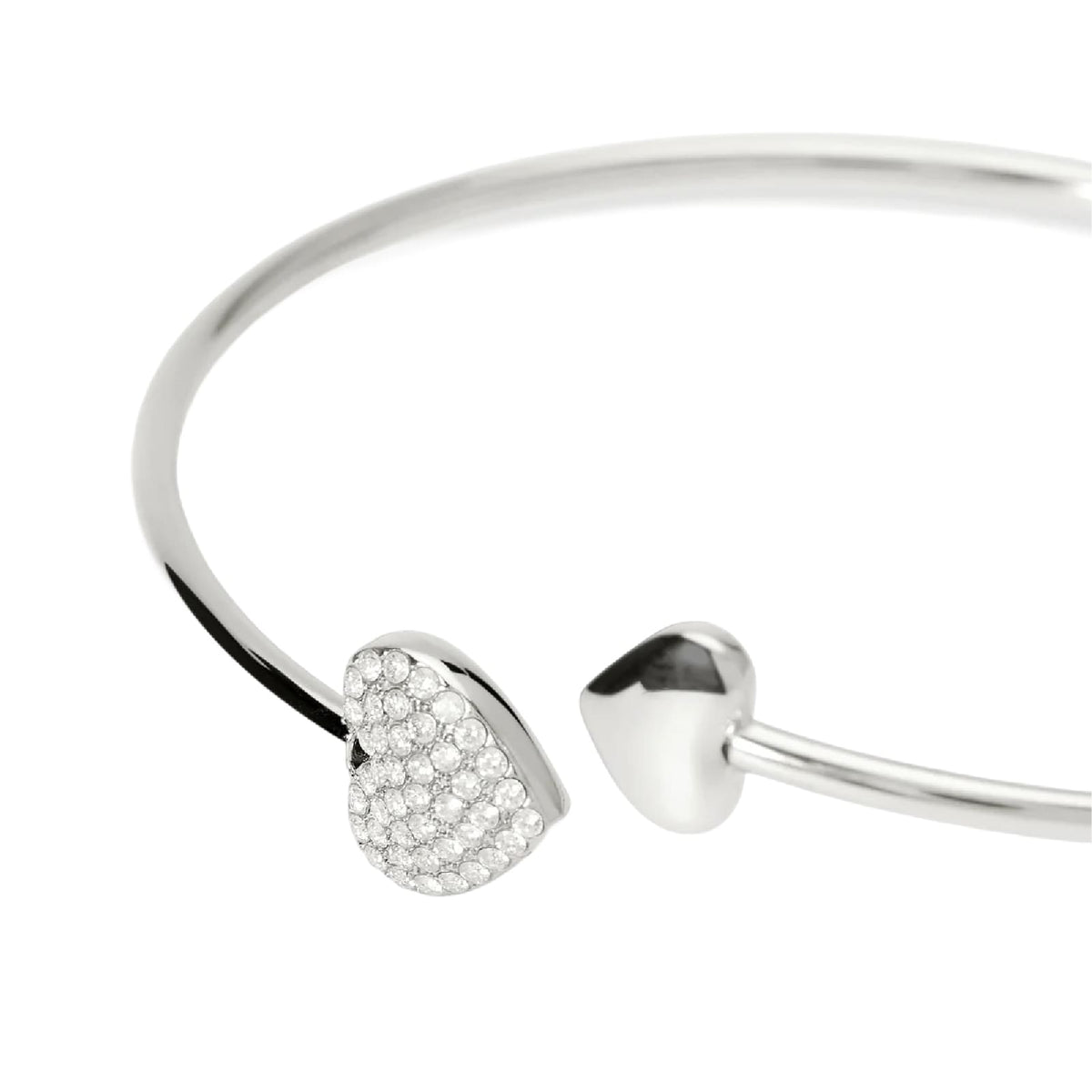 Bracciale aperto rigido Kidult Style 97 in acciaio cuori Rigido