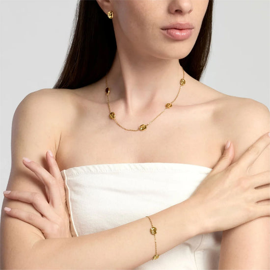 Bracciale catena rolò Kidult Style 46 in acciaio dorato 19 cm