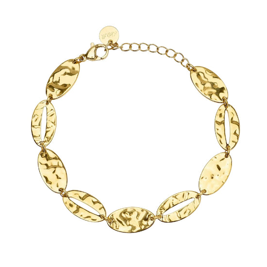 Bracciale Kidult Style 90 in acciaio dorato elementi ovali 19 cm