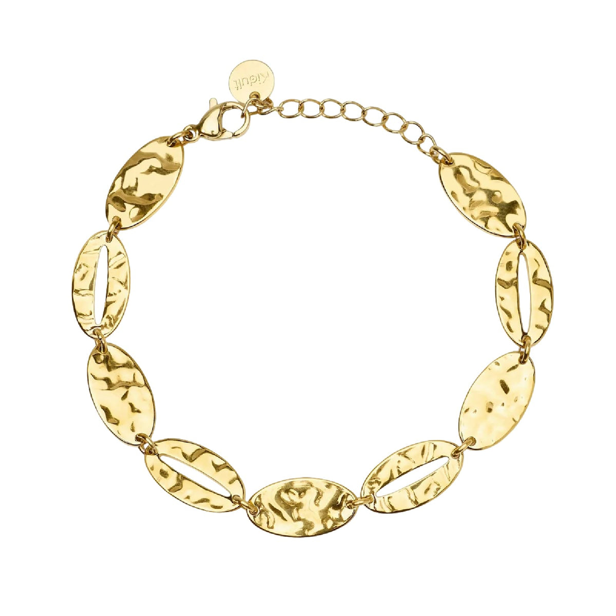 Bracciale Kidult Style 90 in acciaio dorato elementi ovali 19 cm