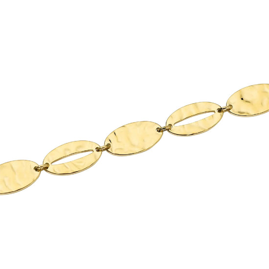 Bracciale Kidult Style 90 in acciaio dorato elementi ovali 19 cm