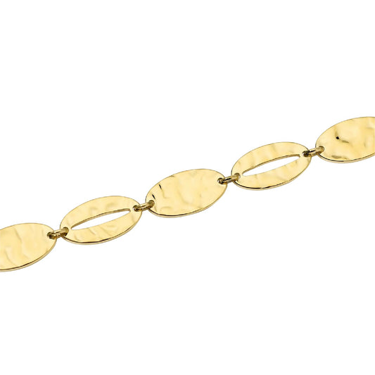 Bracciale Kidult Style 90 in acciaio dorato elementi ovali 19 cm