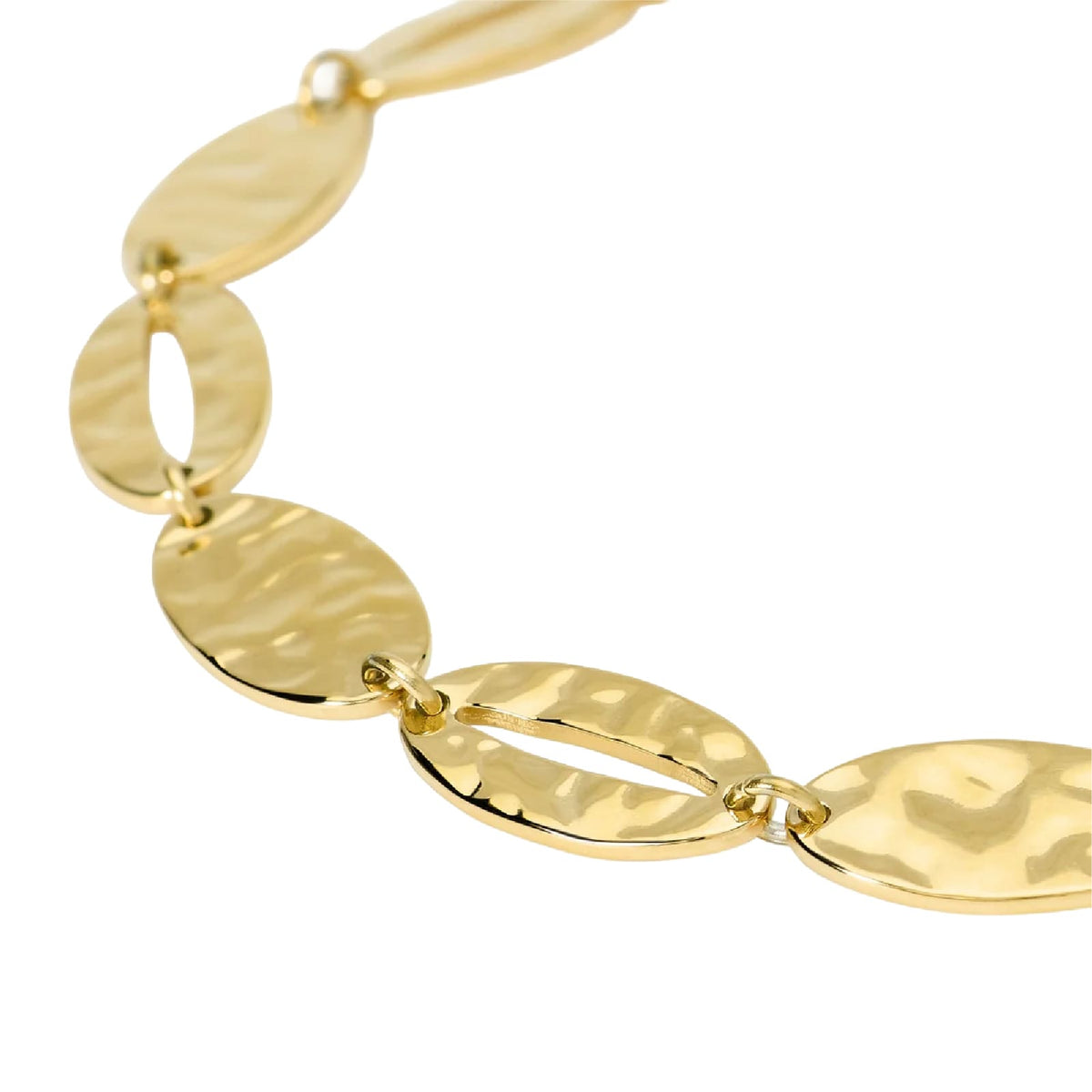 Bracciale Kidult Style 90 in acciaio dorato elementi ovali 19 cm