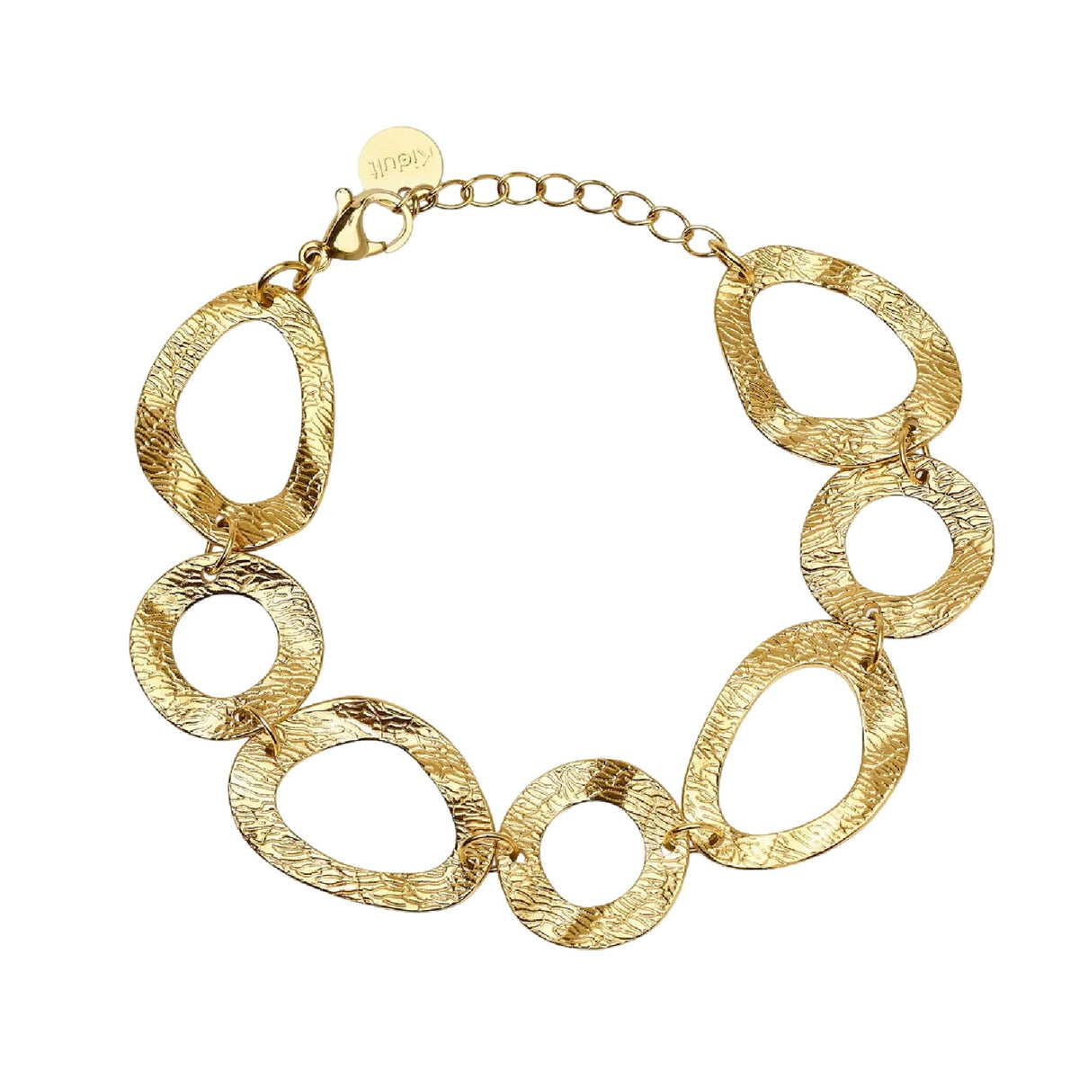 Bracciale Kidult Style 89 in acciaio dorato elementi tondi 19 cm