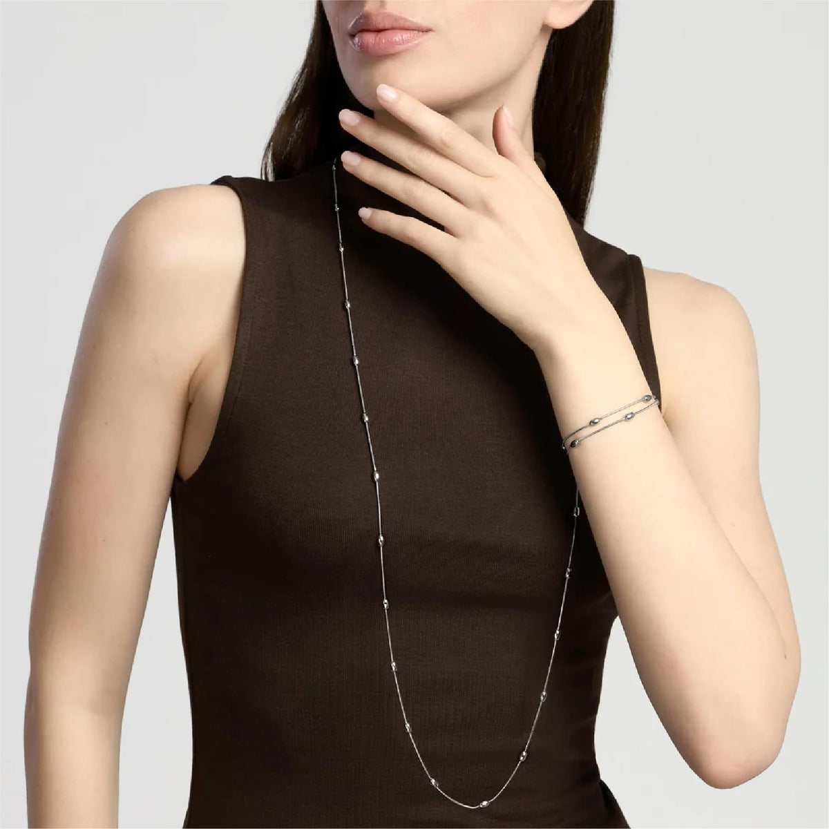 Bracciale catena snake Kidult Style 85 in acciaio ovali 19 cm