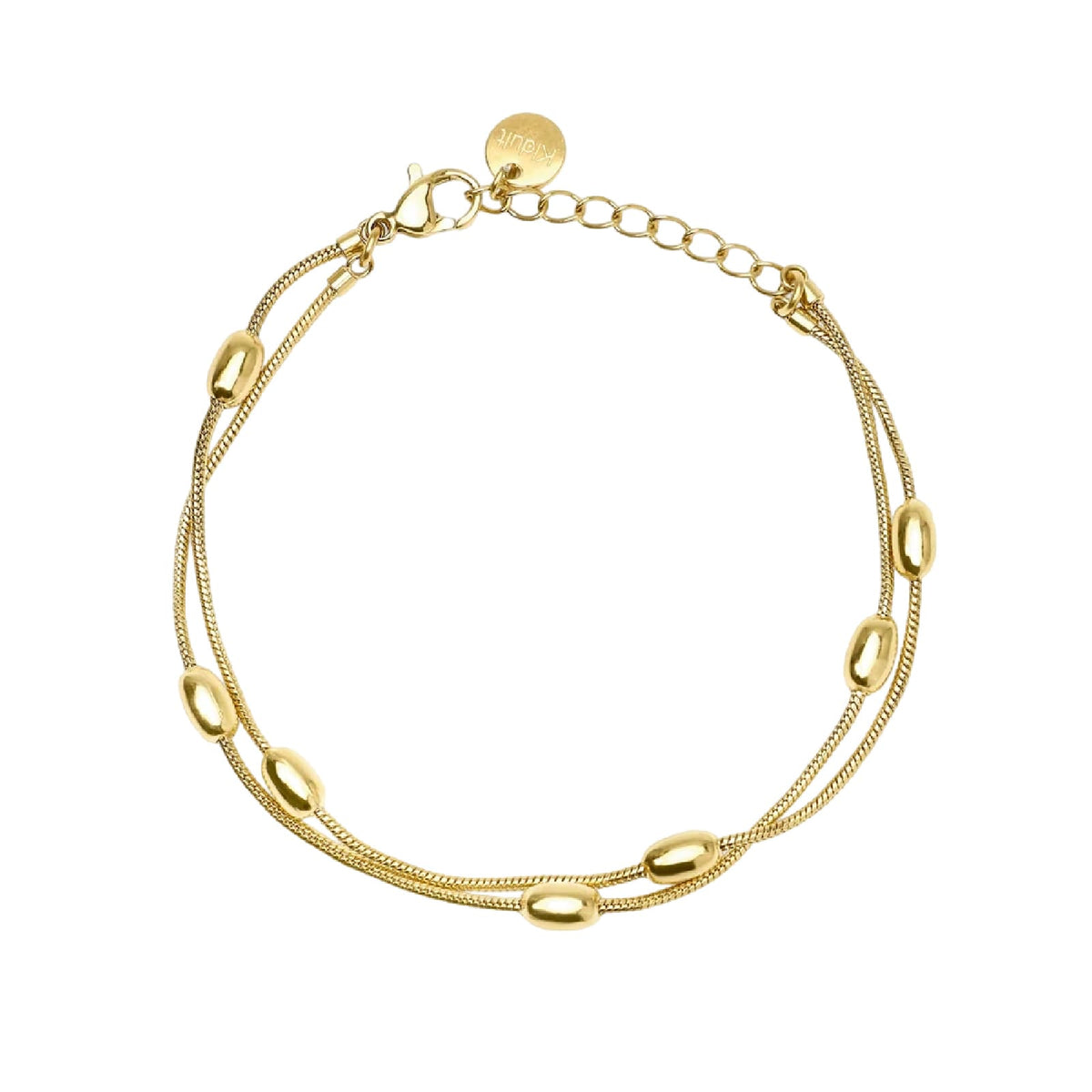 Bracciale catena snake Kidult Style 85 acciaio dorato ovali 19 cm