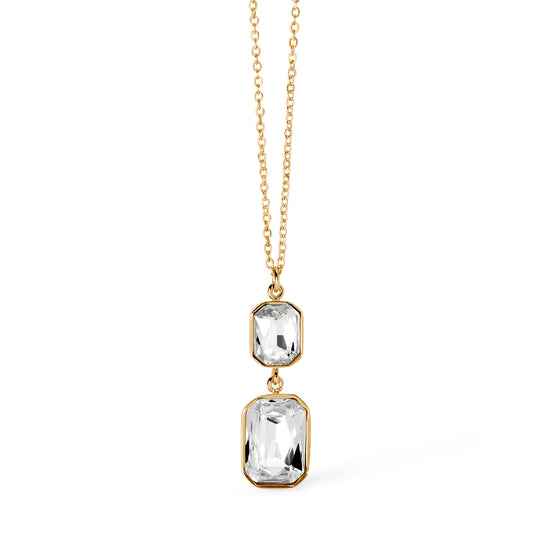 Collana girocollo Kidult Style in acciaio oro e cristalli MISURA UNICA