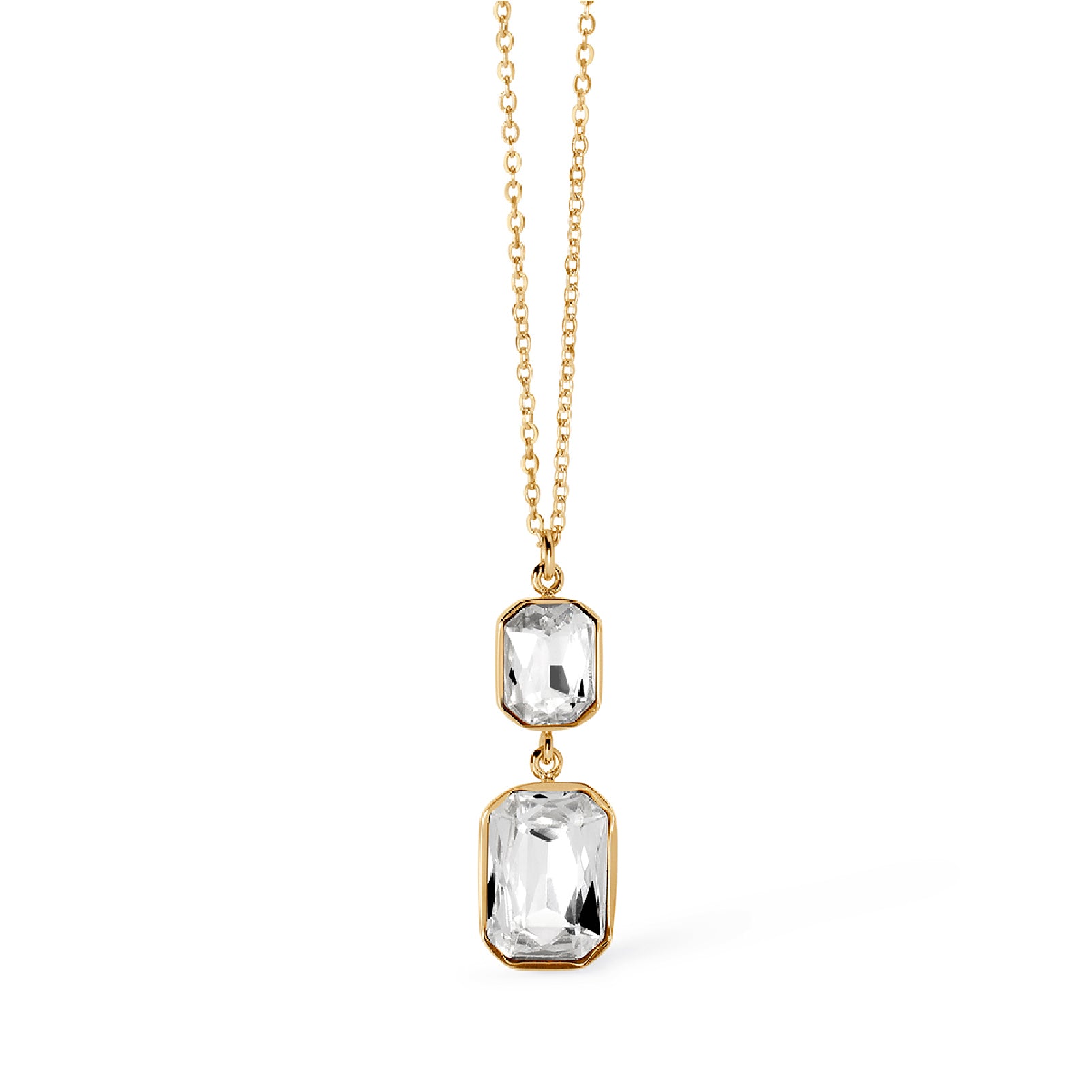Collana girocollo Kidult Style in acciaio oro e cristalli MISURA UNICA