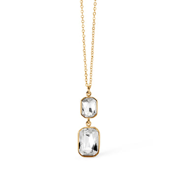 Collana girocollo Kidult Style in acciaio oro e cristalli MISURA UNICA