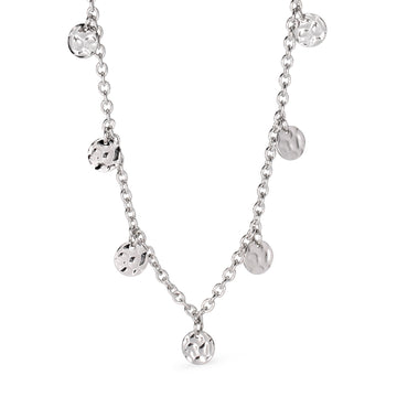 Collana girocollo Kidult Style in acciaio e pendenti martellati MISURA UNICA