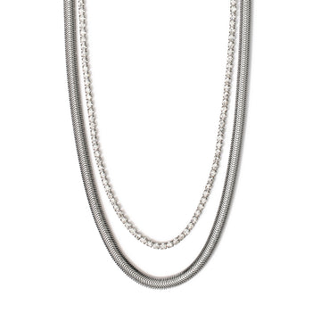 Collana multifilo Kidult Style in acciaio color argento MISURA UNICA