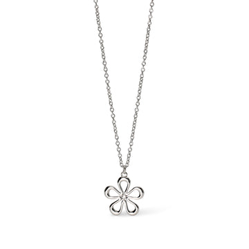 Collana girocollo con fiore e cristallo Kidult Style acciaio MISURA UNICA