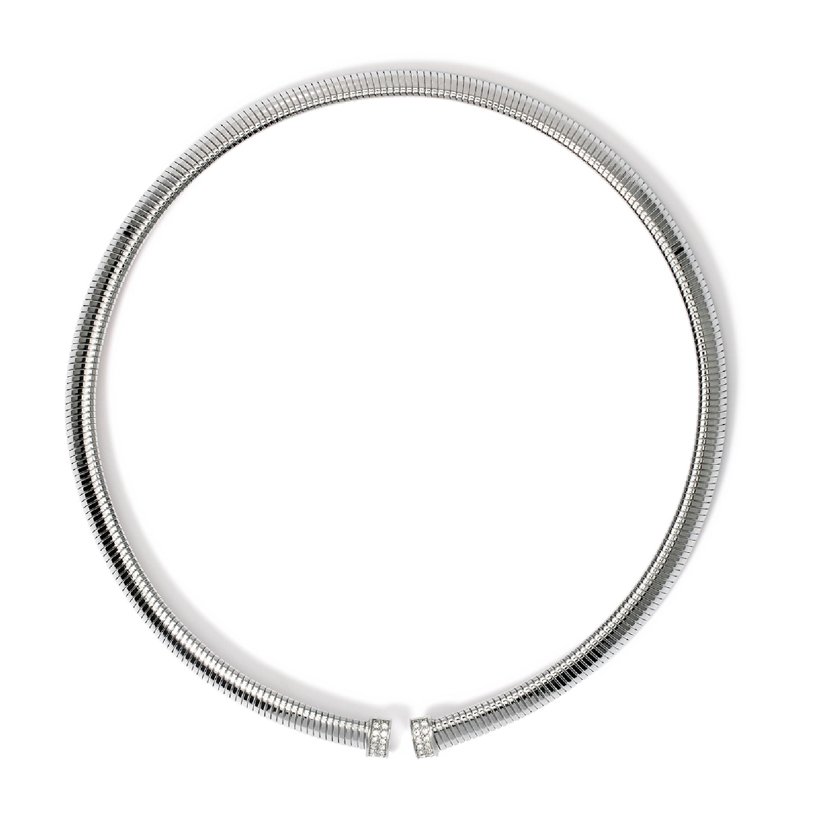 Collana maglia snake e cristalli Kidult Style acciaio MISURA UNICA