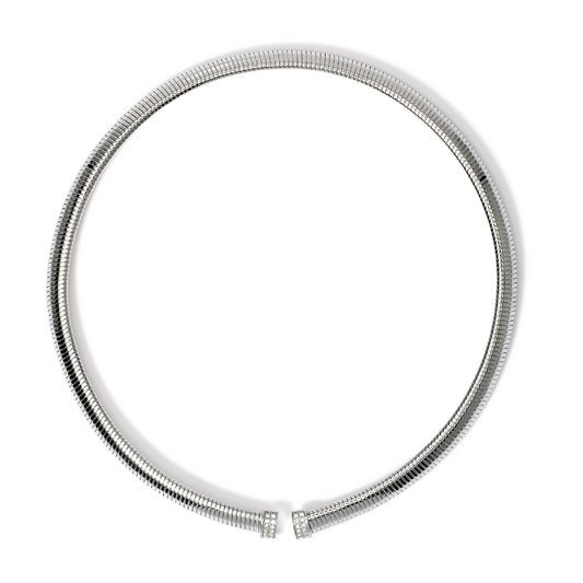 Collana maglia snake e cristalli Kidult Style acciaio MISURA UNICA