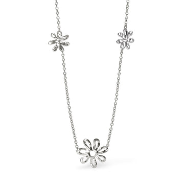 Collana lunga con fiori Kidult Style in acciaio MISURA UNICA