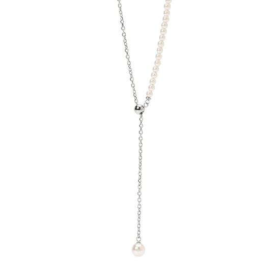Collana lunga con pendente Kidult Style con perle bianche MISURA UNICA